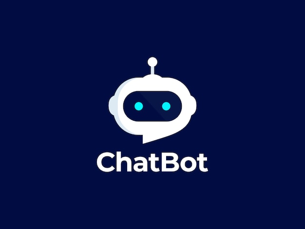 Concetto di progettazione del logo vettoriale del chat bot