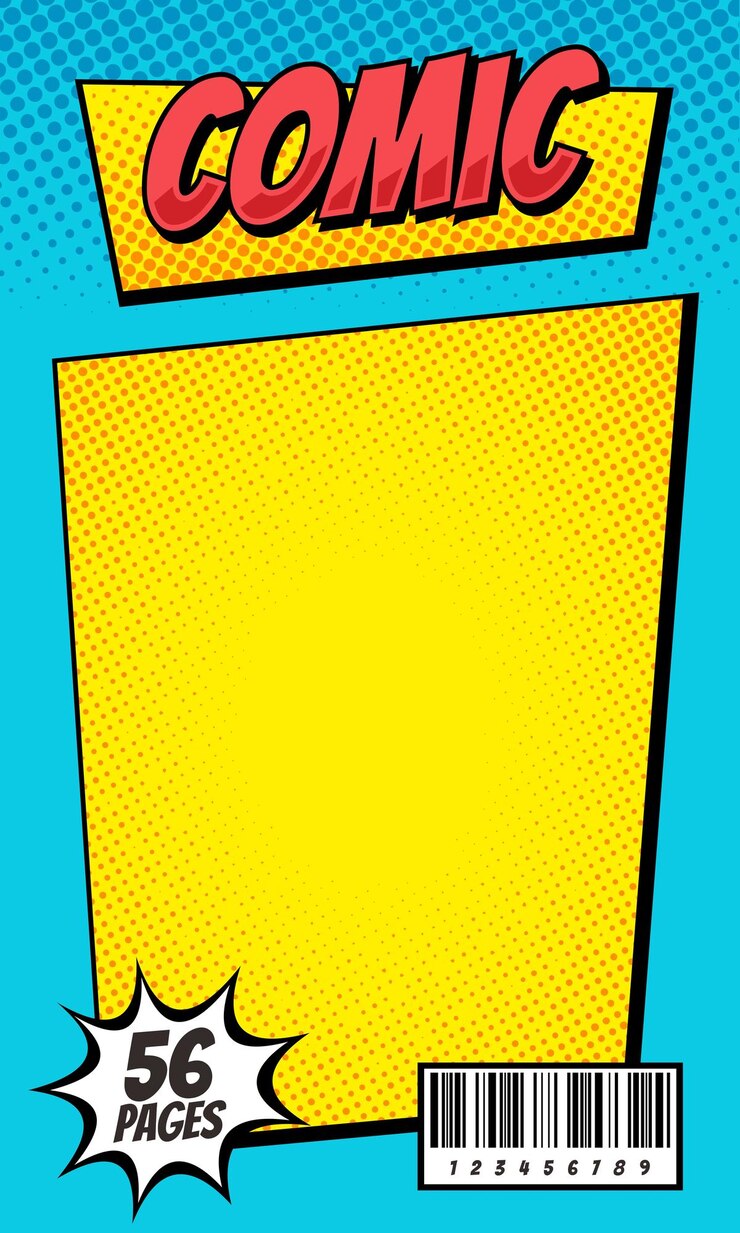 Vettore concetto di progettazione della copertina di un fumetto vettoriale