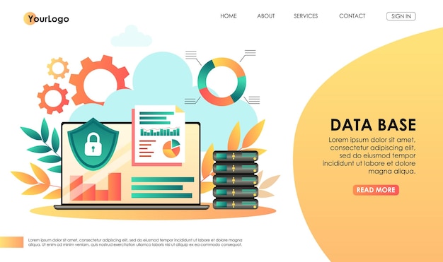 Concetto di progettazione di cloud storage Tecnologia di scambio di dati su Internet Servizio di protezione delle informazioni digitali Dispositivo diverso trasmissione sicura dei dati Database wireless astratto Illustrazione vettoriale