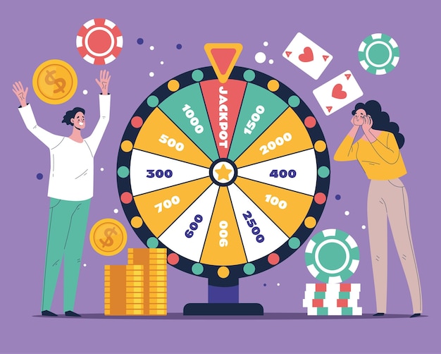 Concetto di roulette jackpot di filatura di fortuna del gioco di numero fortunato della rotella del casinò