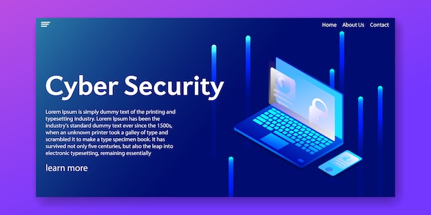 Concetto di sicurezza informatica isometrica. Modello di Web