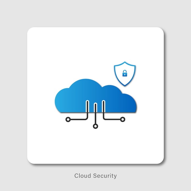 Concetto di sicurezza informatica o icona del cloud computing