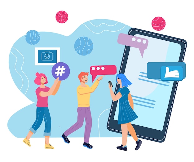 Concetto di social media marketing e comunicazione online