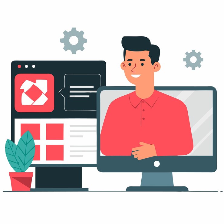 Vettore concetto di software cross-platform compatibilità senza soluzione di continuità su più dispositivi