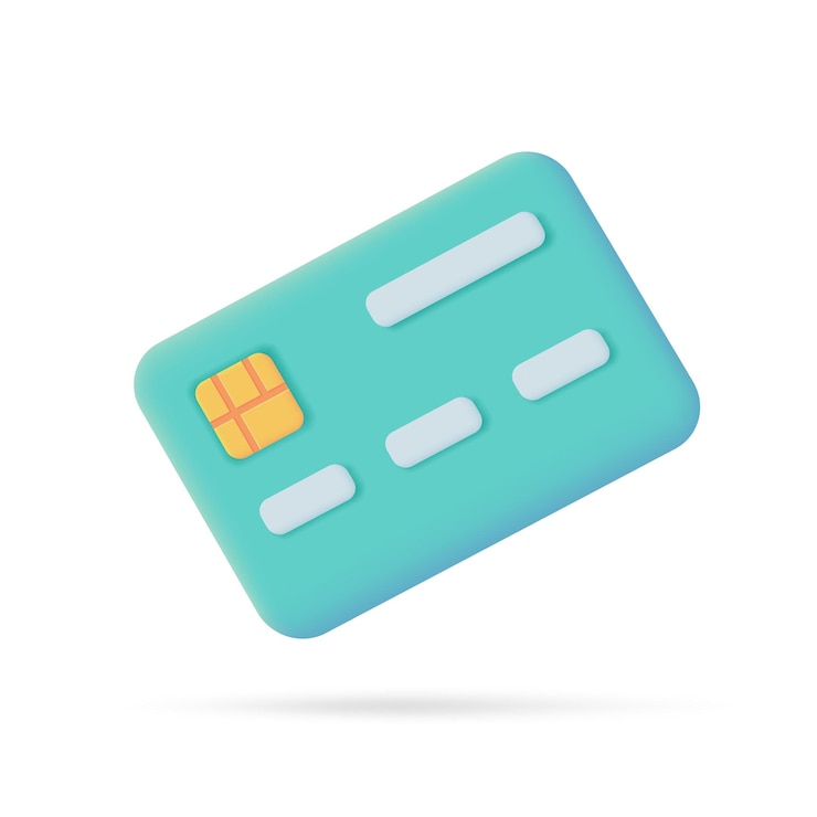 Vettore concetto di spesa di denaro con carta di credito digitale illustrazione 3d della società senza contanti