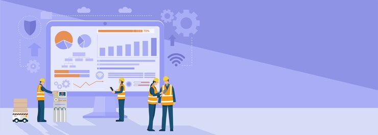 Vettore concetto di sviluppo del software, ingegneri del software che lavorano al progetto.