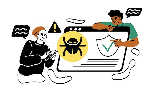 Concetto di sviluppo di cybersecurity e spyware