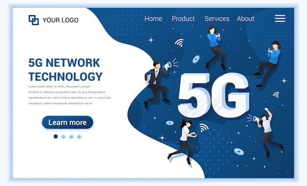 Concetto di tecnologia di rete 5G. Nuovo servizio di telecomunicazione di sistemi Internet. Le persone che utilizzano la connessione wireless ad alta velocità 5G.