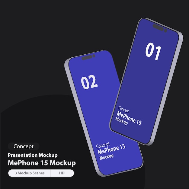 Concetto di telefono mockup 3D v2