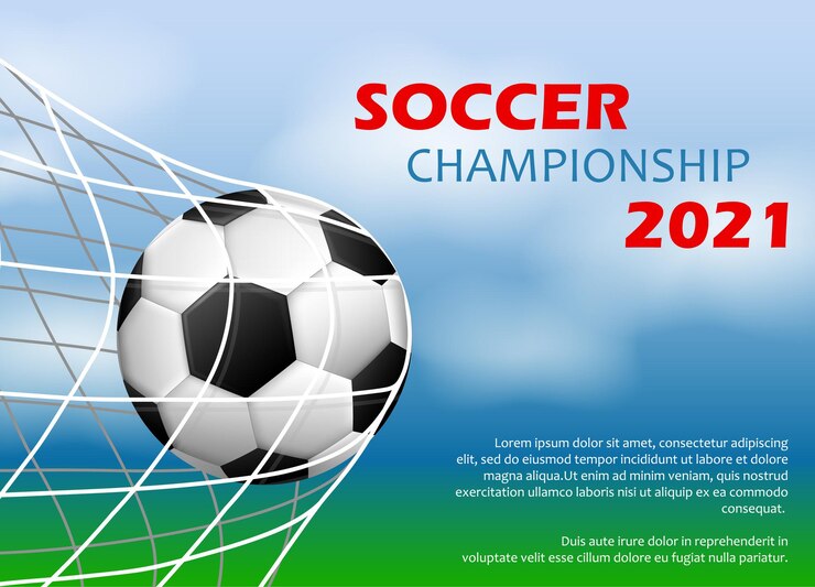 Concetto di torneo 2021 di calcio o di gioco del calcio.