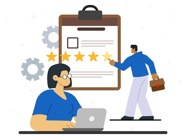 Concetto di valutazione della qualità del lavoro Direttore tasso di valutazione superiore per dipendente