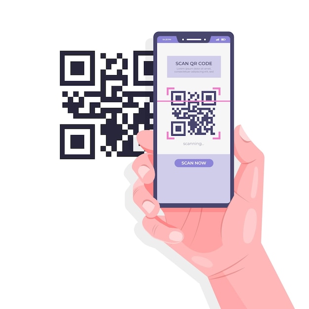 Concetto di verifica del codice QR