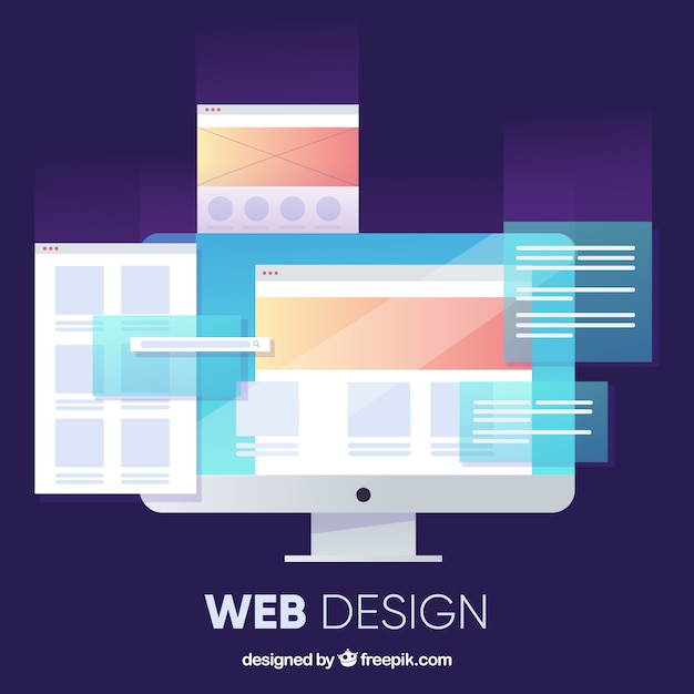 Concetto di web design moderno con design piatto