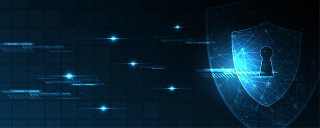 Concetto digitale cyber di sicurezza del lucchetto Il fondo astratto di tecnologia protegge l'innovazione del sistema