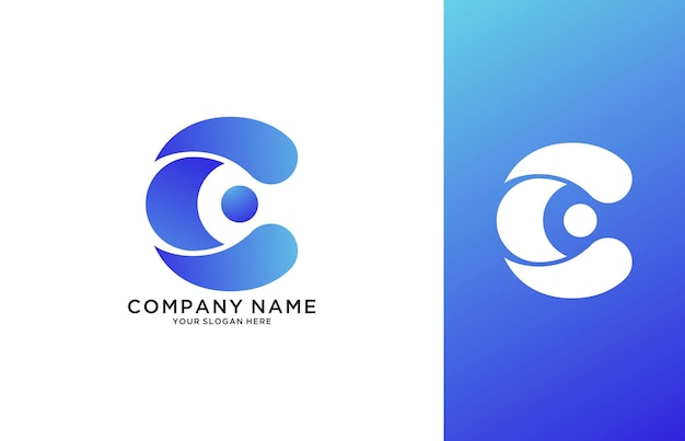concetto digitale del logo a lettera C appositamente progettato per le aziende di base web in full vector