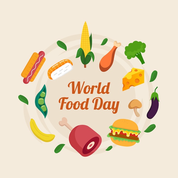 Concetto disegnato a mano di giornata mondiale dell'alimentazione