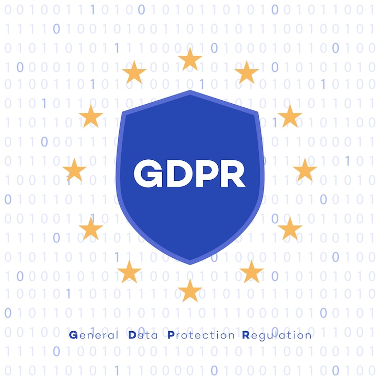 Vettore concetto gdpr regolamento generale sulla protezione dei dati bandiera ue illustrazione vettoriale 10 eps
