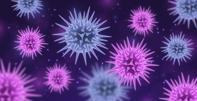 Concetto realistico del fondo delle cellule di malattia batterica di infezione da virus