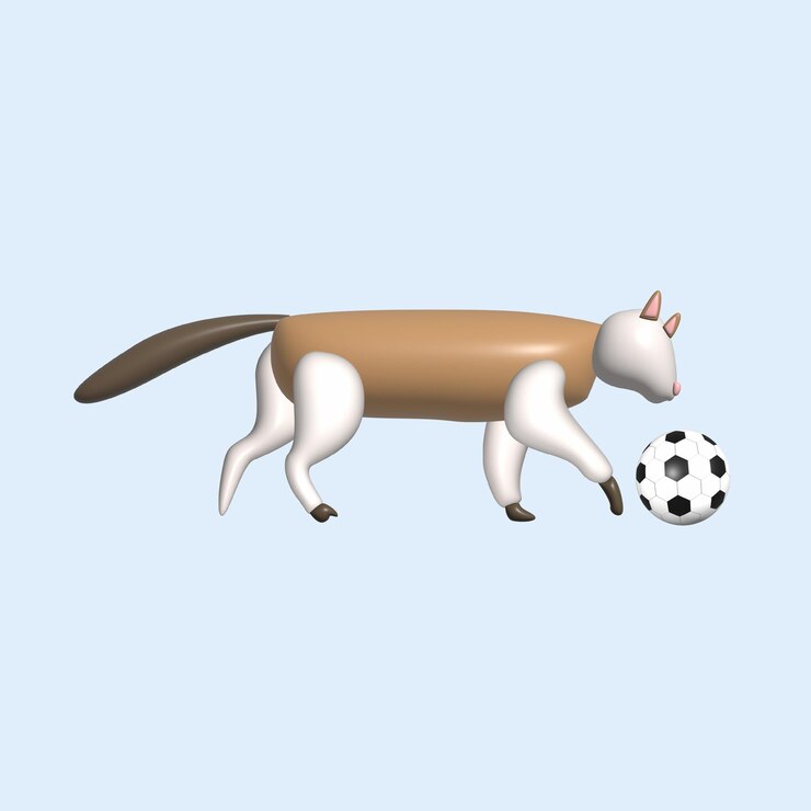 Vettore concetto urbano di animali domestici realistico oggetto 3d in stile cartone animato