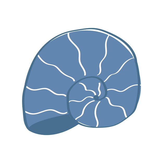Conchiglia blu in stile Doodle