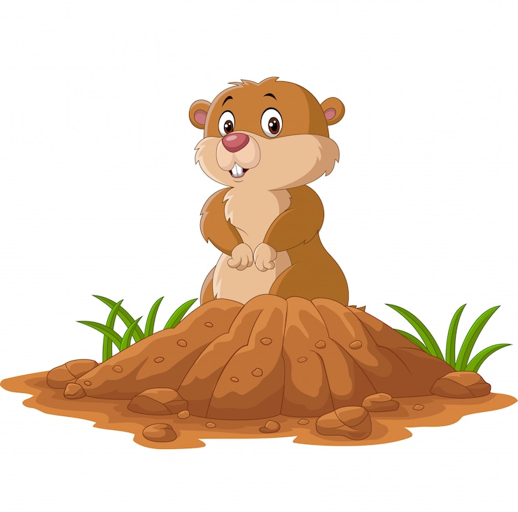 Vettore condizione divertente della marmotta del fumetto