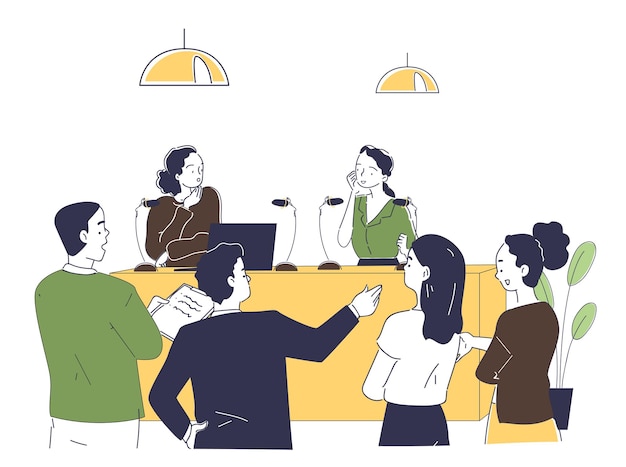 Conferenza stampa aziendale uomini e donne in abito discutono di un progetto aziendale o di un brainstorming di idee