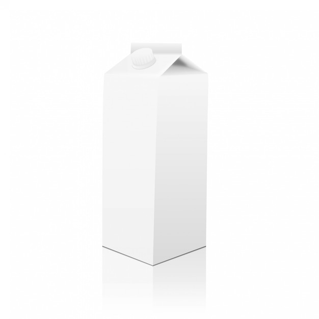Confezione in cartone bianco per prodotti a base di diario, succo o bevanda