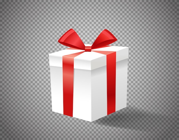 Confezione regalo bianca con nastro rosso