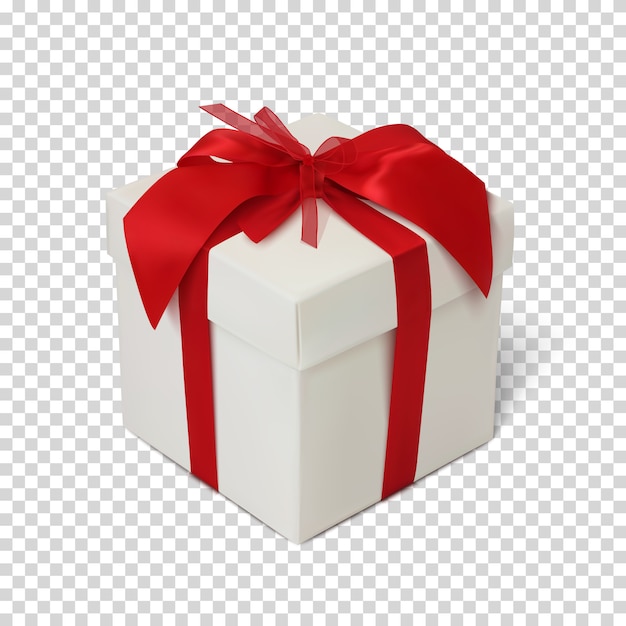 Confezione regalo con fiocco rosso e fiocco.