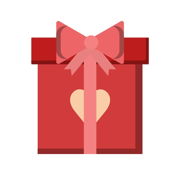confezione regalo di San Valentino isolato con l'icona del cuore su sfondo bianco
