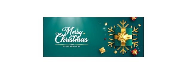 Confezione regalo per striscioni natalizi con decorazioni verdi e dorate