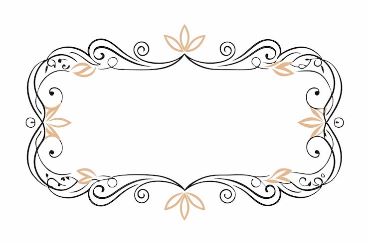 Vettore confine calligrafico decorativo vintage
