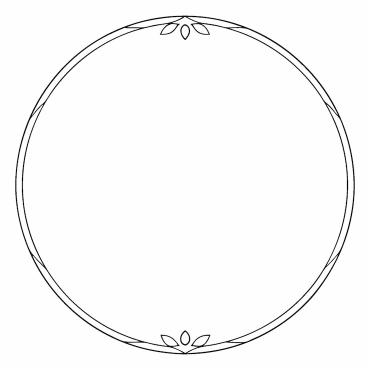 Vettore confini di cornice circolare decorativa con disegno geometrico e simmetrico
