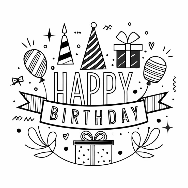 Congratulazioni di compleanno Tipografia banner background design