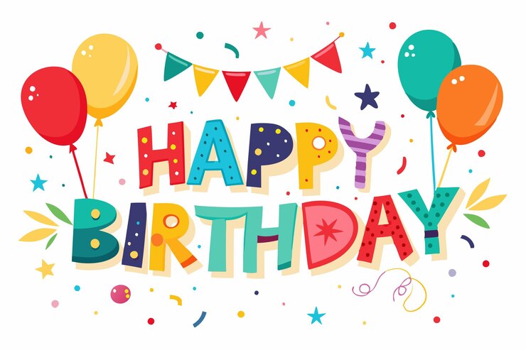 Congratulazioni di compleanno Tipografia banner background design