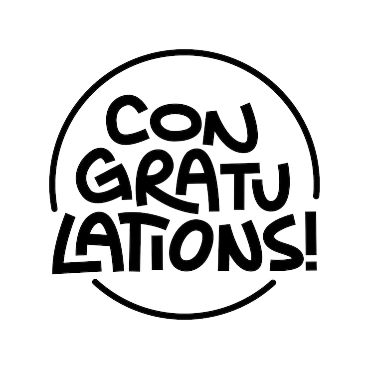 Vettore congratulazioni messaggio lettere disegnate a mano congratulations design per la carta di congratulazioni