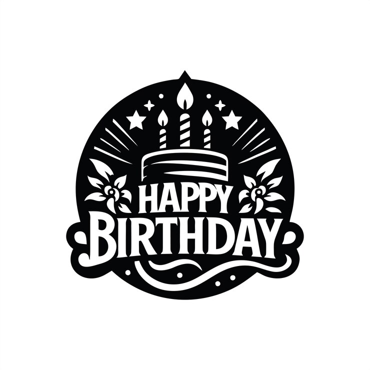 Congratulazioni per il compleanno logo design vettoriale illustrazione artistica