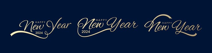 Vettore congratulazioni per il nuovo anno 2024 set di design tipografico