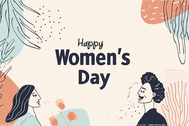 Congratulazioni per la Festa della Donna sfondo volantino o poster illustrazione vettoriale stile a colori piatti