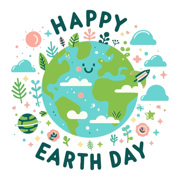 Congratulazioni per la Giornata della Terra per i social media Vector