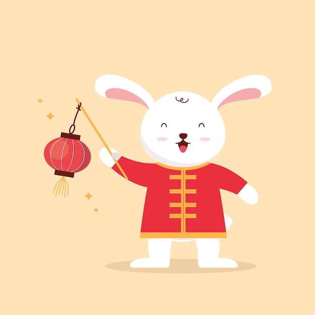 Coniglio carino anno del coniglio capodanno cinese 2023