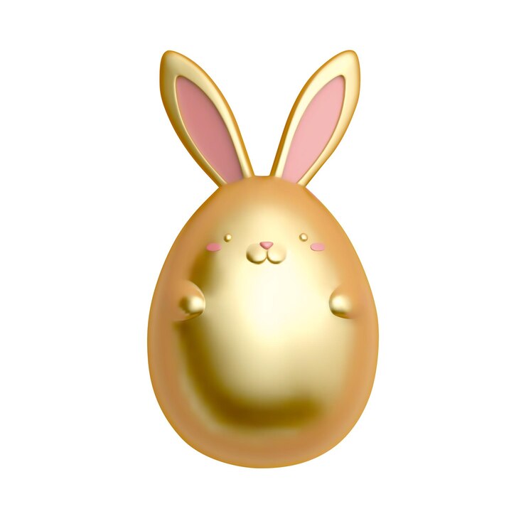 Coniglio di Pasqua dell'oro 3d