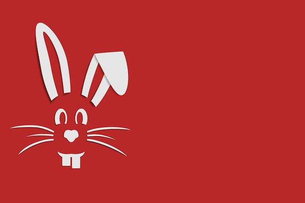 Coniglio su sfondo rosso Illustrazione vettoriale
