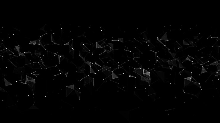 Vettore connessione alla rete globale punti e linee vettoriali astratti su sfondo nero il concetto di tecnologia digitale big data scienza e sviluppo della tecnologia dell'informazione