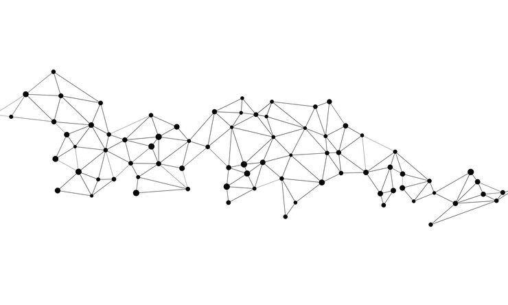 Vettore connessione internet geometrica abstract low poly wireframe superficie scienza e tecnologia sfondo vettoriale