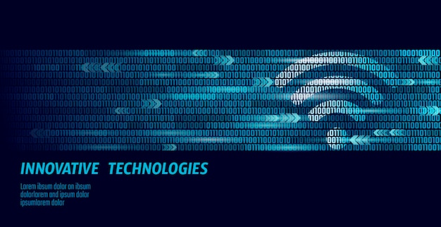 Connessione internet wifi wireless Numeri di flusso di codice binario di dati di grandi dimensioni Rete globale ad alta velocità innovazione connessione velocità dati tecnologia illustrazione vettoriale art