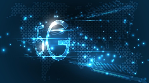 Connessione Internet wireless alla rete 5G, Internet delle cose, rete di comunicazione, telecomunicazioni ad alta velocità ea banda larga