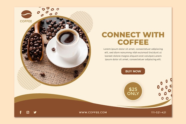 Connettiti con il modello della bandiera del caffè