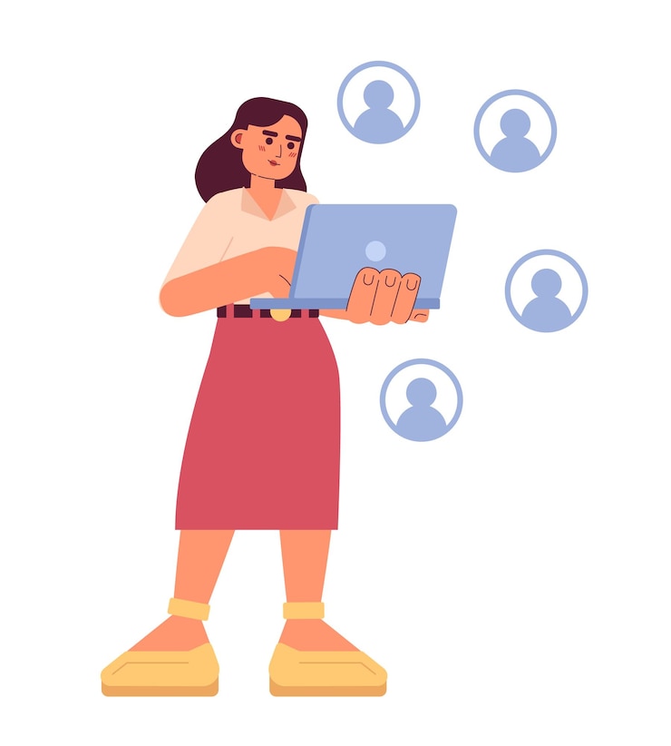 Vettore connettiti con l'illustrazione del punto vettoriale del concetto piatto dei clienti ebusiness