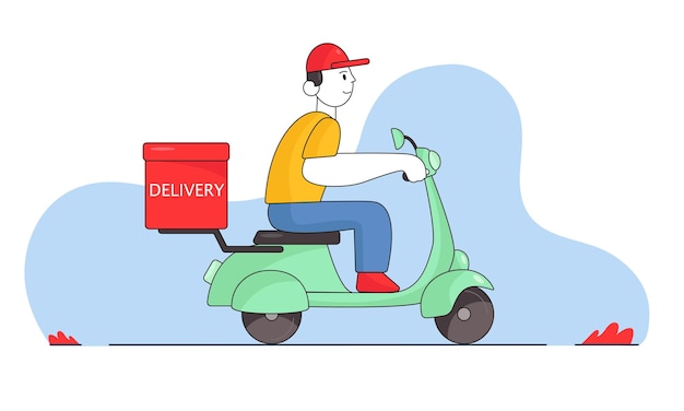 Consegna online Consegna scooter Uomo in bicicletta